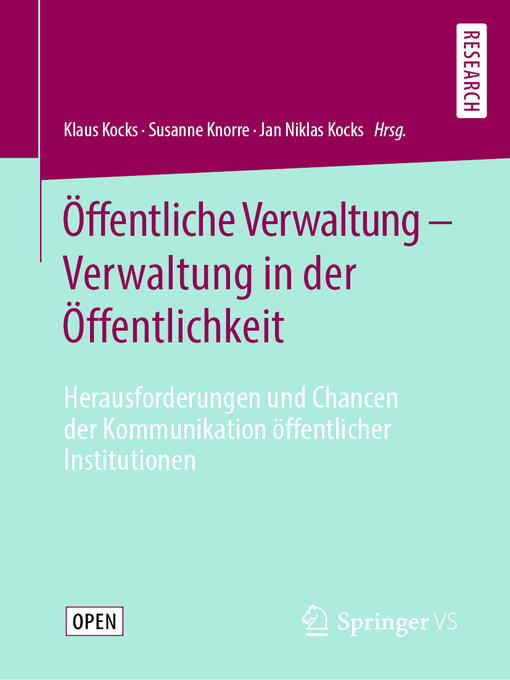 Title details for Öffentliche Verwaltung – Verwaltung in der Öffentlichkeit by Klaus Kocks - Wait list